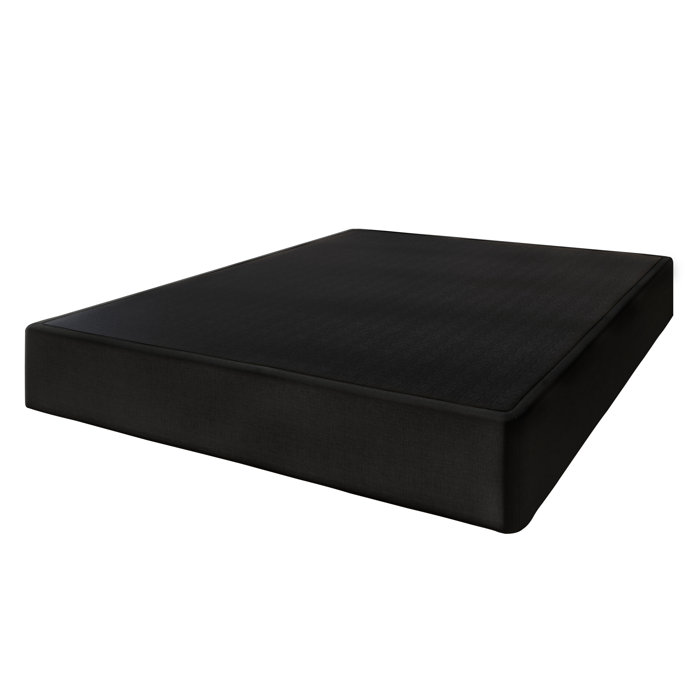 Alwyn Home Tawnya 8'' Wood Box Spring with Black Linen Cover & Reviews